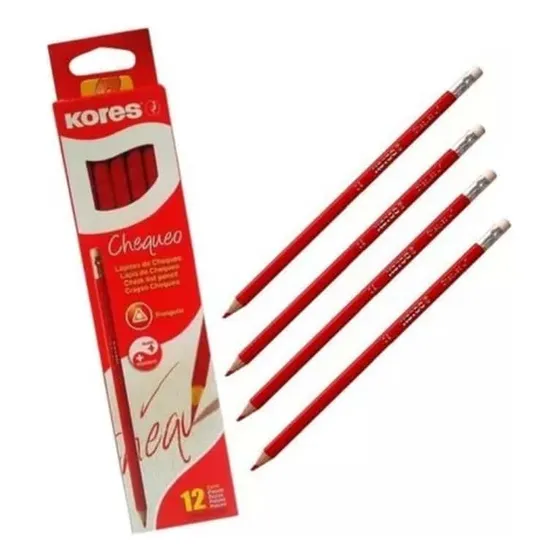 Caja De Lapiz De Cheque Jumbo Rojo Kores
