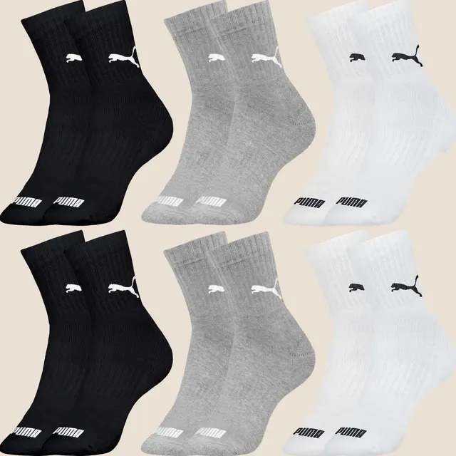 Kit 6 Pares De Meias Puma Cano Médio Sport Original