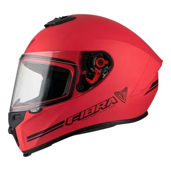 Casco Para Moto Fibra Nzi Giga Rojo Mate Rojo Solido M