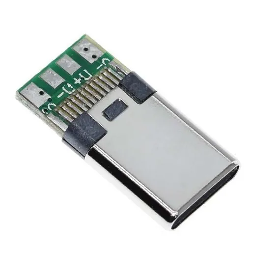 Conector Ficha Usb Tipo C Macho En Pcb - Pack X 2 Unidades
