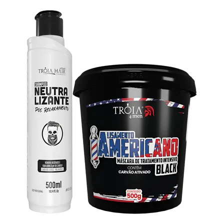 Neutralizante 500ml + Alisamento Relaxamento Americano Tróia