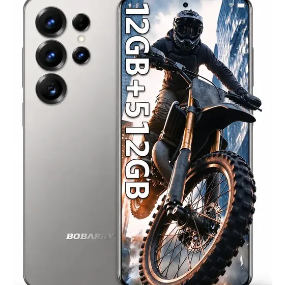 Smartphone Bobarry 5g Celular 512 Gb Rom + 12 Gb Ram, processador Dimensity 7200, Android 15 Gps, Bateria Gigante De 5000mah, Dual SIM, Câmera HD 32 MP