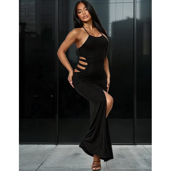 Vestido Mujer Maxi Negro Small