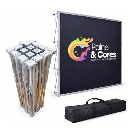 Painel Backdrop Retratil Aluminio Backdrop 3,75 X 2,30