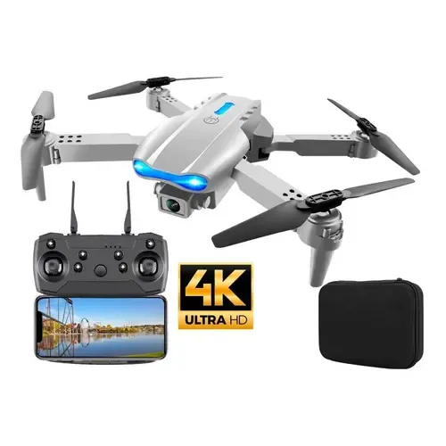 Drone Cuadricoptero Doble Camara 4k Plegable Hd Wifi Estuche Color Gris | Cuotas sin interés