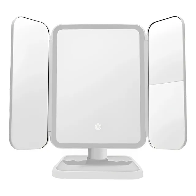 Maquillaje Espejo Led Recargable 3 Modos De Aumento 1x 2x 3x