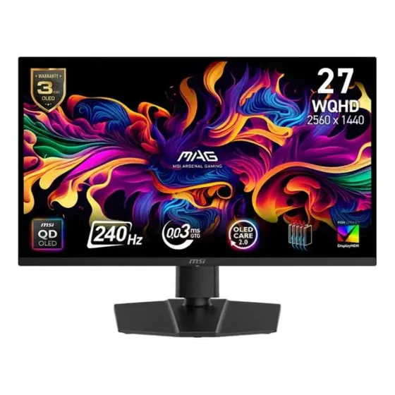 Monitor 27 - Msi Mag 271qp Qd-oled X24 - Wqhd 0,03ms 240hz Negro