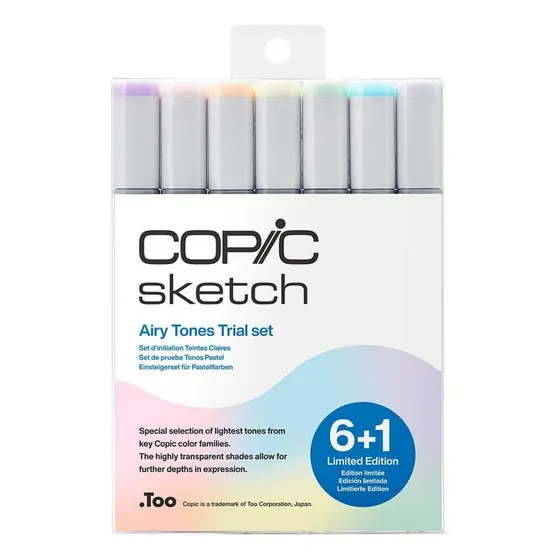 Marcadores Copic Sketch Set Airy Tones 6+1