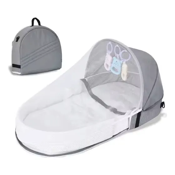 Cuna Portátil Con Juguetes Y Mosquitero Para Bebé Mochila