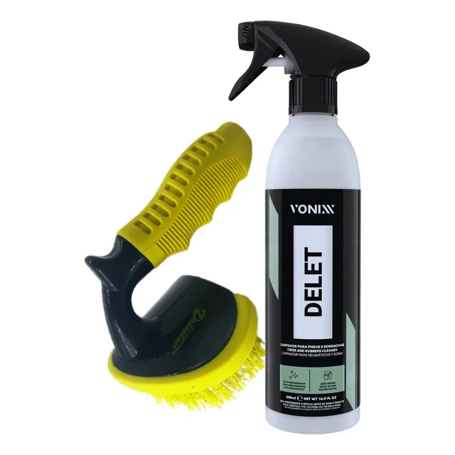 Delet Vonixx Limpador Para Pneus E Borrachas 500ml + Escova 
