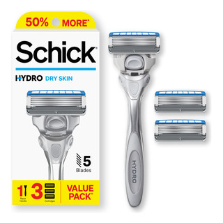 Razor Schick Hydro Dry Skin Con 1 Mango Y 3 Cartuchos Razor Schick Hydro Dry Skin Con 1 Mango Y 3 Cartuchos