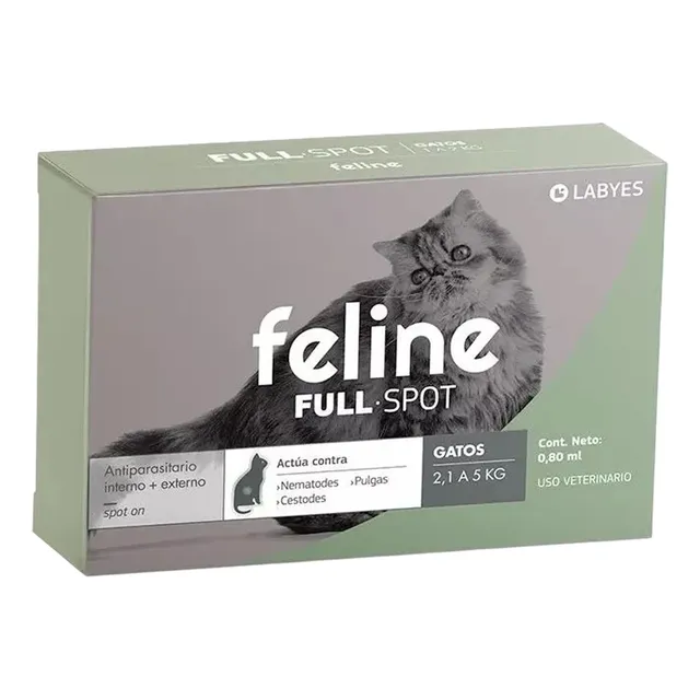 Pipeta Antipulgas Gatos Feline Full Spot 2.1 A 5 Kg Labyes