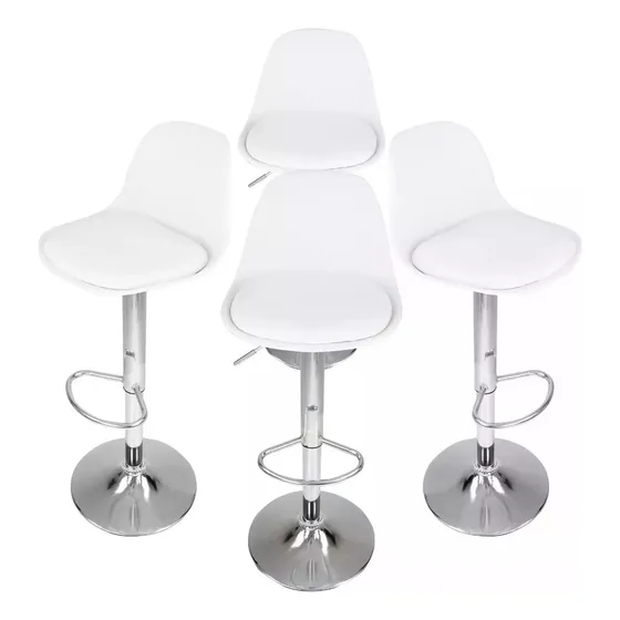 Set De 4 Sillas Banco Bar Alto Taburete Barra Cocina Amulay