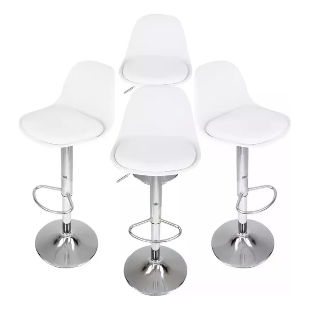 Set De 4 Sillas Banco Bar Alto Taburete Barra Cocina Amulay