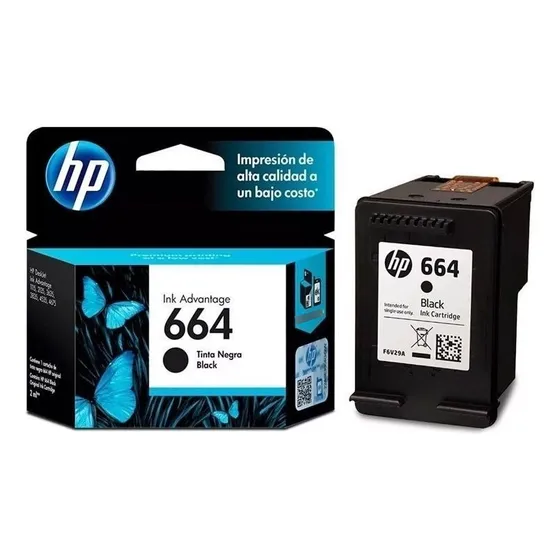 Cartucho De Tinta Hp 664 Color Negro De 2 Ml