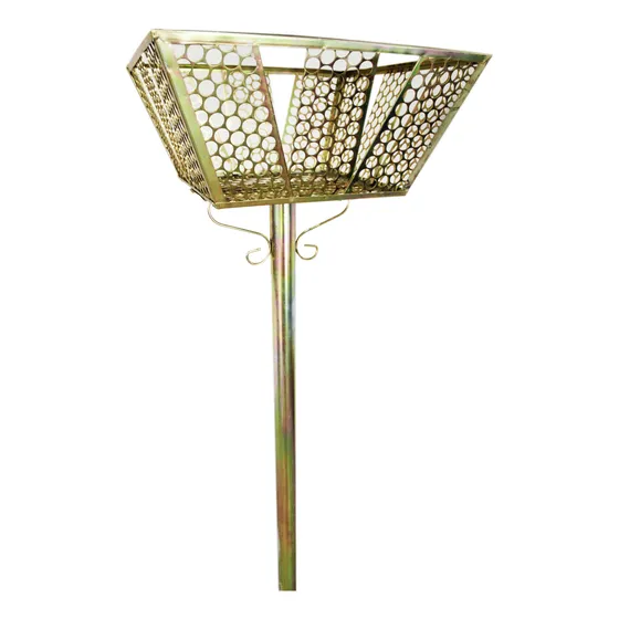 Lixeira Jb Dourada 47x47 Com Pedestal