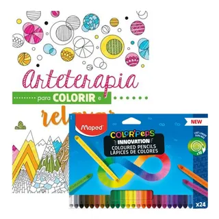 Livro Arteterapia Colorir E Relaxar + LĂĄpis De Cor 24 Cores Livro Arteterapia Colorir E Relaxar + LĂĄpis De Cor 24 Cores