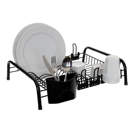 Escorredor De Pratos Metaltru Preto Cozinha 12 Pratos Aço Bancada