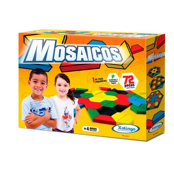 Jogo Mosaico 72 Peças Didático Mdf Xalingo 51443