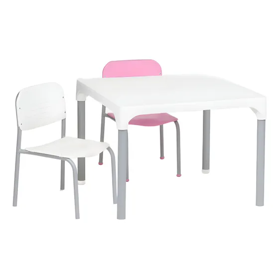 Combo Mesa Infantil Lupita Plástica + 2 Sillas Jardín Hogar