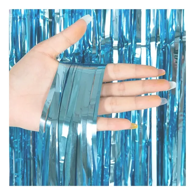 Cortina Papel Metelizada Flecos Cotillon 1m X 2m