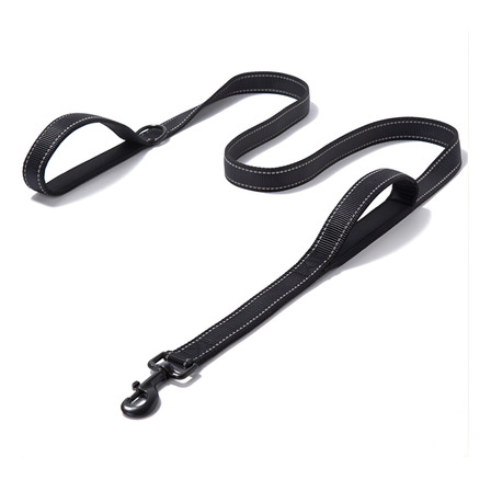 Guia Longa 1,5m Passeio Pet Cachorro Duas Alças Madog Preto Guia Longa 1,5m Passeio Pet Cachorro Duas Alças Madog Preto
