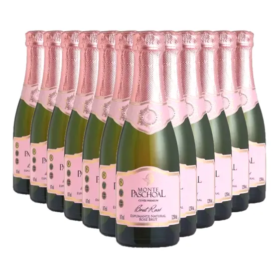 Caixa 12 unidades Espumante Mini Brut Rosé 187ml Monte Paschoal BabyMonte Paschoal adega Irmãos Basso