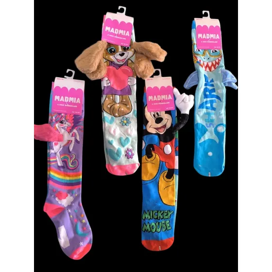 Medias Madmia 3d Perrita, Unicornio, Mickey Y Baby Shark