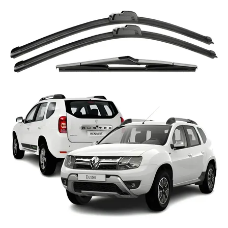 Kit Palhetas Duster 2012 A 2019 Limpador De Parabrisa Chuva Preto Duster 2012 2013 2014 2015 2016 2017 2018 2019