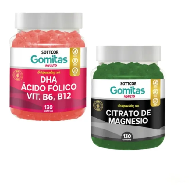 Gomitas De Citrato De Magnesio + Dha Acido Folico Sottcor X2