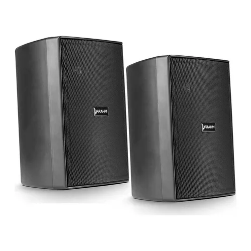 Caixa Som Ambiente Frahm Ps200 New Preto C/ Suporte Par