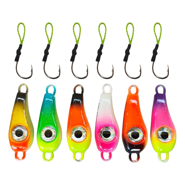 Kit 6 Isca Artificial Jumping Jig Pindoca Olhuda Para Pesca