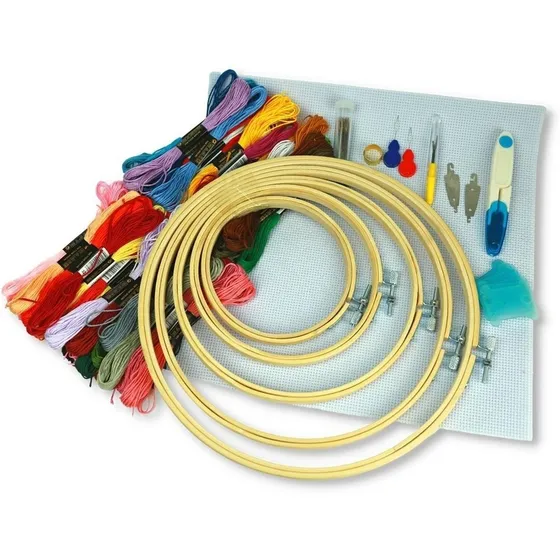 Kit Bastidores Completo Bordado Ponto Cruz - Iniciantes Nybc