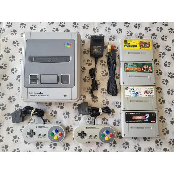Super Famicom Shvc 001 + Mario World, Dk, Bomberman 3 & Fatal Fury 2
