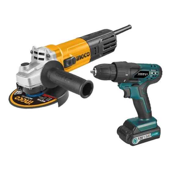 Kit Amoladora Ingco + Taladro Atornillador 12v Pf Color Turquesa Frecuencia 50hz