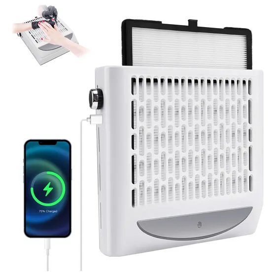 Extractor De Polvo Uñas Profesional 100w Filtro Reutilizable