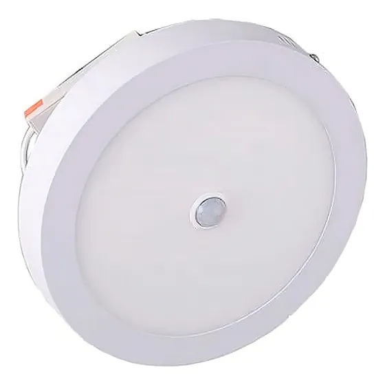 Plafon Embutir Led 18w Com Sensor De Presença Redondo 6000k Estrutura Branco Sobrepor 127/220V