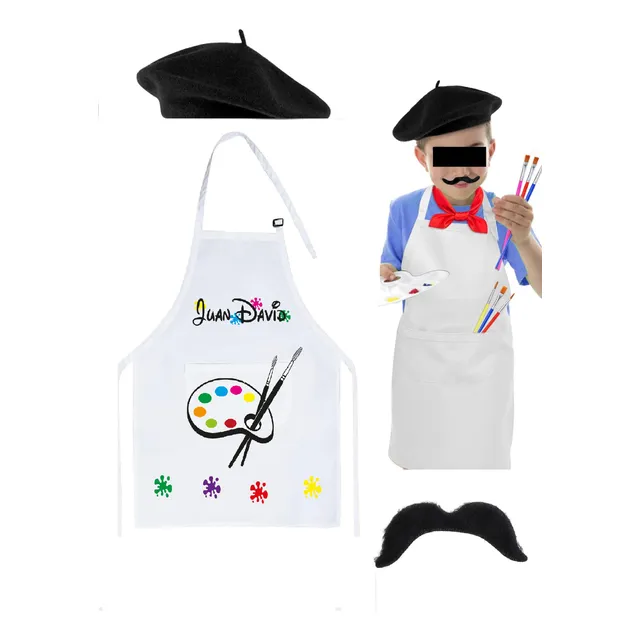 Conjunto Accesorios Disfraz De Artista Pintor Boina Delantal