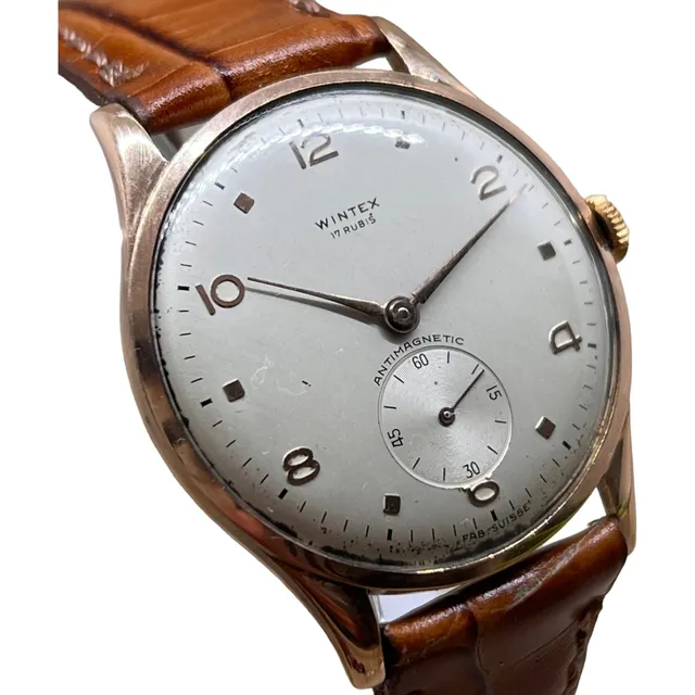 Antiguo Reloj Caballero Oro 18k Máquina Suiza Acuerda Wintex
