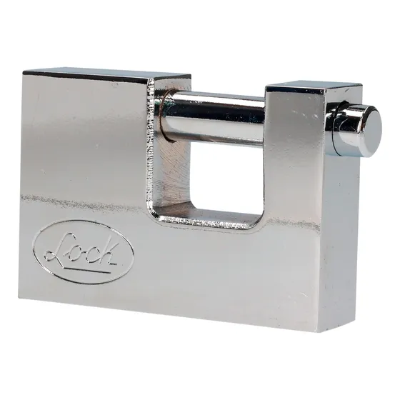 Candado Acero Cortina Llave Tetra 80mm Cromo Satinado Lock
