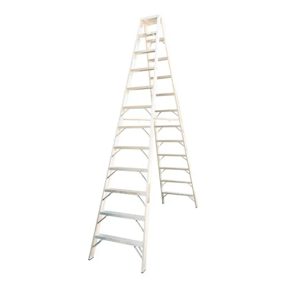 Escalera Aluminio Tijera Doble Ascenso De 12 Pasos