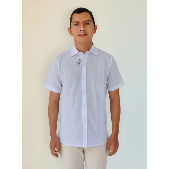 Camisa Guayabera Manga Corta Sin Bolsillos