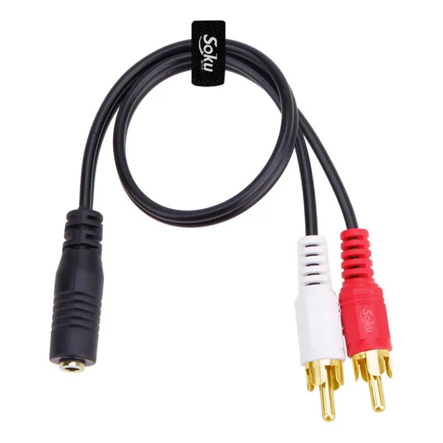 Cable Adaptador Estereo 2 Rca Machos A Aux 3.5mm Hembra