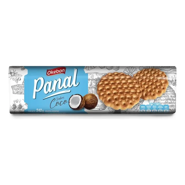 Galletita Okebon Panal  coco sin sal 242 g