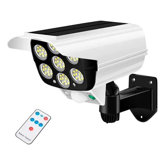 Foco Led Solar Camara Seguridad Sensor Movimiento Exterior