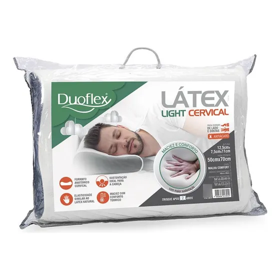 Travesseiro Látex Light Cervical - Para Dormir De Costas