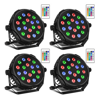 Cañón De Luces 18w Led Rgb Rítmico Dmx Multicolor 4pcs Cañón De Luces 18w Led Rgb Rítmico Dmx Multicolor 4pcs