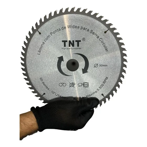 Lamina De Serra Circular P/madeira 250mm C/ 60 Dentes Cor Prateado