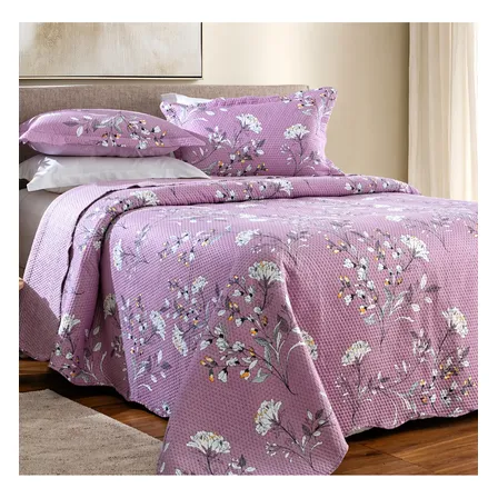 Kit Cobre Leito Colcha Super Queen Cama Grande Dupla Face