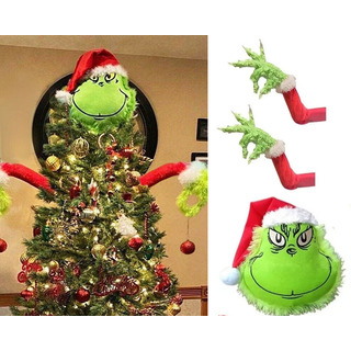 Para 3 Adornos For Árbol De Navidad Grinch Brazo + Cabeza Para 3 Adornos For Árbol De Navidad Grinch Brazo + Cabeza